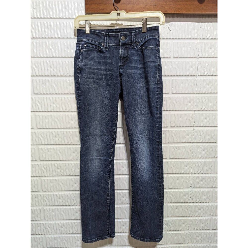 Loft Women's Curvy Dark Blue-Wash Low-Rise Skinny Jeans Size 0P